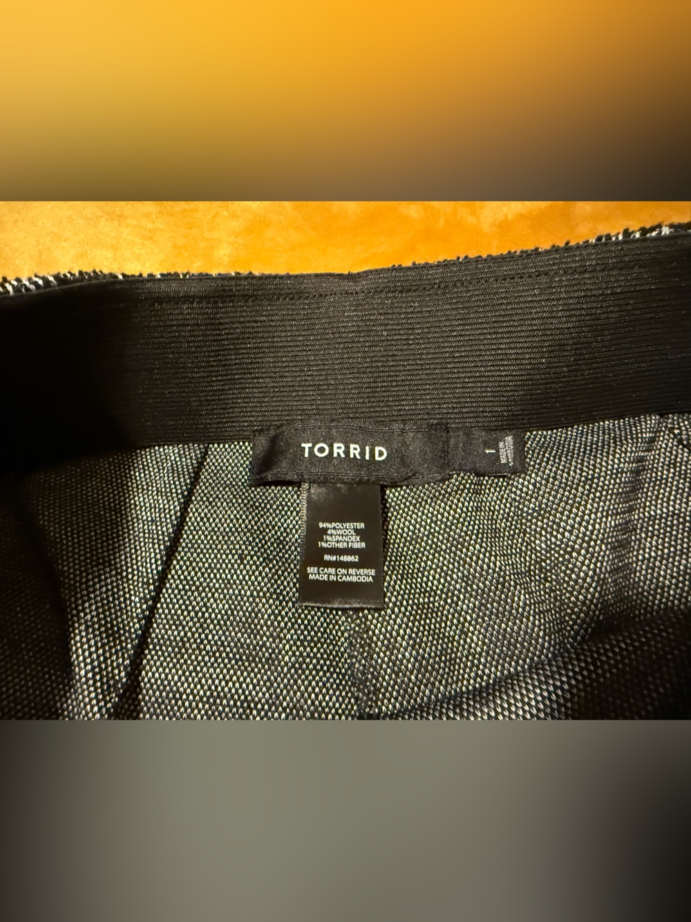 torrid Black & White Plaid Tweed Mini Skort with Side Buttons - Picture 11 of 12